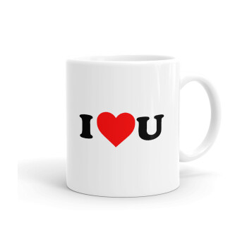 I ❤️ U, Ceramic coffee mug, 330ml (1pcs)