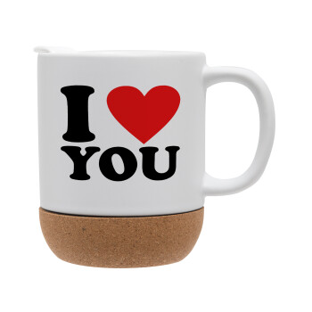 I LOVE YOU, Ceramic coffee mug Cork (MAT), 330ml (1pcs)