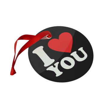 I LOVE YOU, Christmas ornament glass 9cm