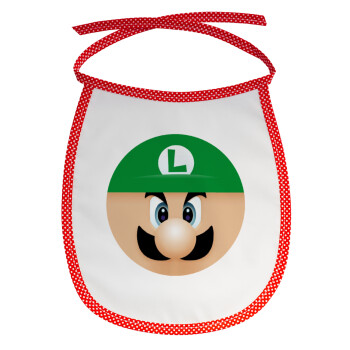 Luigi flat, Σαλιάρα μωρού αλέκιαστη με κορδόνι Κόκκινη