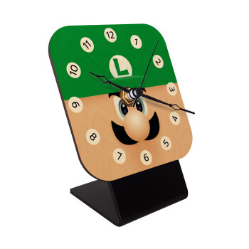 Luigi flat, Quartz Table clock in natural wood (10cm)