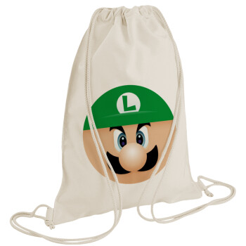 Luigi flat, Backpack bag GYMBAG natural (28x40cm)