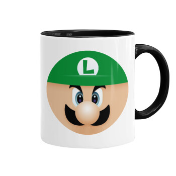 Luigi flat, Mug colored black, ceramic, 330ml