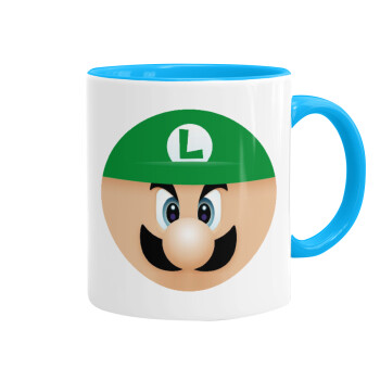 Luigi flat, Mug colored light blue, ceramic, 330ml