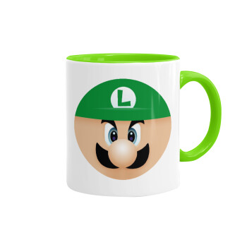 Luigi flat, Mug colored light green, ceramic, 330ml