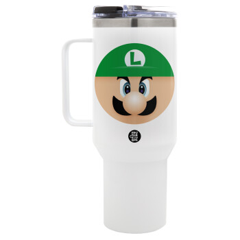 Luigi flat, Mega Tumbler με καπάκι, διπλού τοιχώματος (θερμό) 1,2L