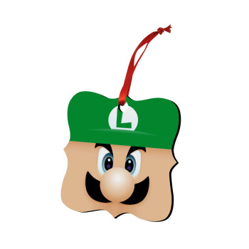 Luigi flat, Christmas ornament polygon wooden 7.5cm