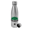 Metallic water bottle, stainless steel, 750ml