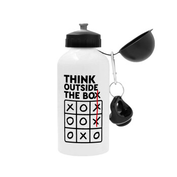 Think outside the BOX, Metal water bottle, White, aluminum 500ml