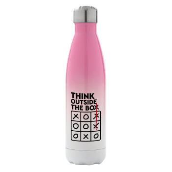 Think outside the BOX, Metal mug thermos Pink/White (Stainless steel), double wall, 500ml