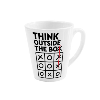 Think outside the BOX, Κούπα κωνική Latte Λευκή, κεραμική, 300ml