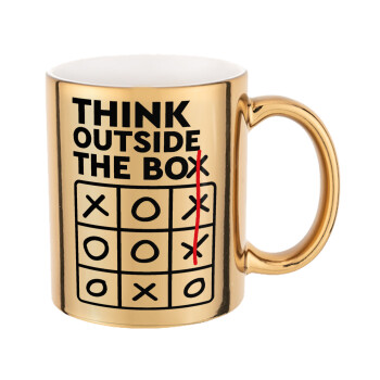 Think outside the BOX, Mug ceramic, gold mirror, 330ml