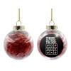 Transparent Christmas tree ball ornament with red filling 8cm