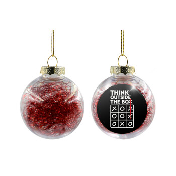 Think outside the BOX, Transparent Christmas tree ball ornament with red filling 8cm