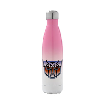 Transformers, Metal mug thermos Pink/White (Stainless steel), double wall, 500ml