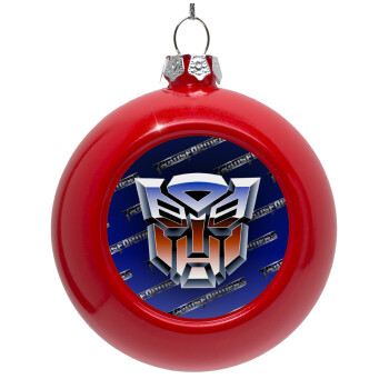 Transformers, Red Christmas tree ornament bauble 8cm