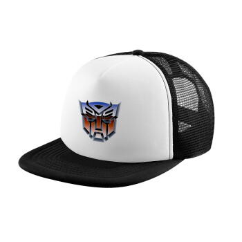 Transformers, Child's Soft Trucker Hat with BLACK/WHITE Mesh (POLYESTER, CHILD, ONE SIZE)