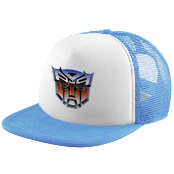 Transformers, Child's Soft Trucker Hat with Blue/White Mesh (POLYESTER, CHILD, ONE SIZE)