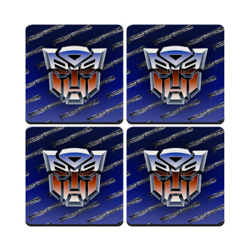 Transformers, ΣΕΤ 4 Σουβέρ ξύλινα τετράγωνα (9cm)