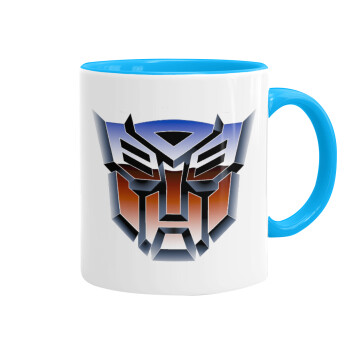 Transformers, Mug colored light blue, ceramic, 330ml