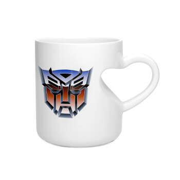 Transformers, Κούπα καρδιά λευκή, κεραμική, 330ml