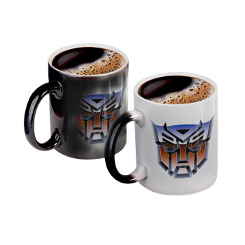 Transformers, Color changing magic Mug, ceramic, 330ml when adding hot liquid inside, the black colour desappears (1 pcs)