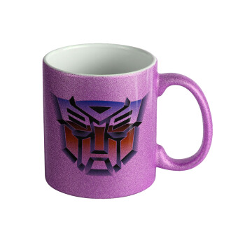 Transformers, Κούπα Μωβ Glitter που γυαλίζει, κεραμική, 330ml