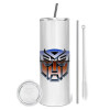 Tumbler stainless steel 600ml, with metal straw & cleaning brush