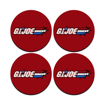 G.I. Joe, SET of 4 round wooden coasters (9cm)
