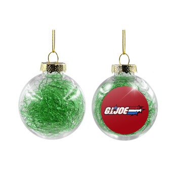 G.I. Joe, Transparent Christmas tree ball ornament with green filling 8cm