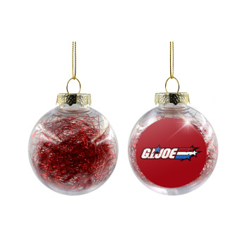 G.I. Joe, Transparent Christmas tree ball ornament with red filling 8cm