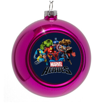 MARVEL heroes, Purple Christmas tree ornament bauble 8cm