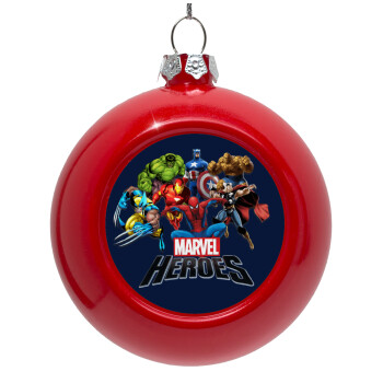 MARVEL heroes, Red Christmas tree ornament bauble 8cm