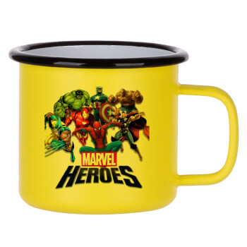 MARVEL heroes, Κούπα Μεταλλική εμαγιέ ΜΑΤ Κίτρινη 360ml