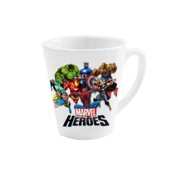 MARVEL heroes, Κούπα κωνική Latte Λευκή, κεραμική, 300ml