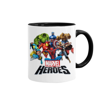 MARVEL heroes, Mug colored black, ceramic, 330ml