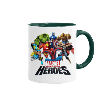 MARVEL heroes, Mug colored green, ceramic, 330ml