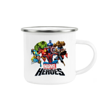 MARVEL heroes, Metallic enamel cup white 360ml