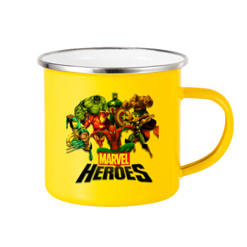 MARVEL heroes, Κούπα Μεταλλική εμαγιέ Κίτρινη 360ml