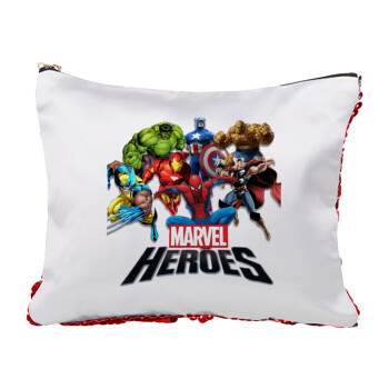 MARVEL heroes, Red sequin cosmetic bag