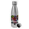 Metallic water bottle, stainless steel, 750ml