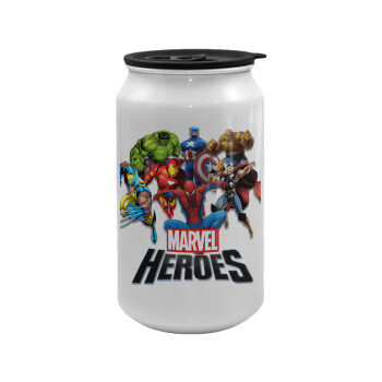 MARVEL heroes, Κούπα ταξιδιού μεταλλική με καπάκι (tin-can) 500ml