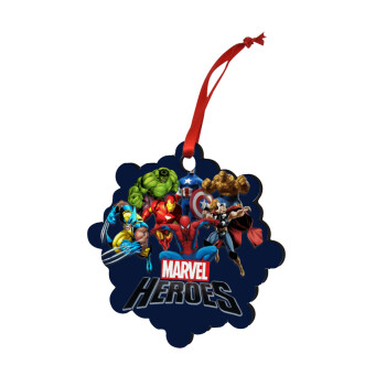 MARVEL heroes, Christmas ornament snowflake wooden 7.5cm