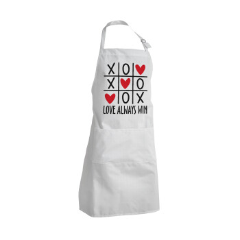 Love always win, Adult Chef Apron (with sliders and 2 pockets)