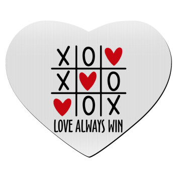 Love always win, Mousepad heart 23x20cm