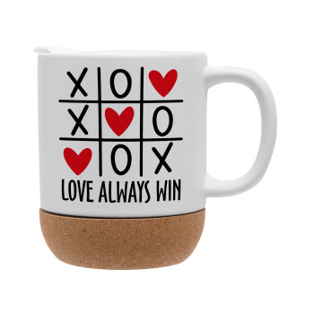 Love always win, Ceramic coffee mug Cork (MAT), 330ml (1pcs)