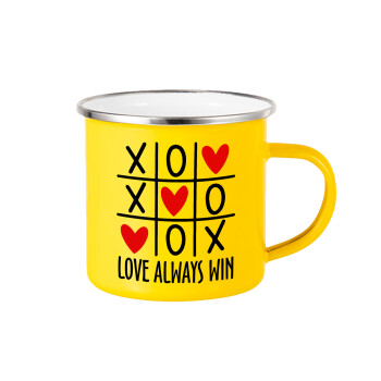 Love always win, Yellow Enamel Metallic Cup 360ml