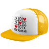 Adult Soft Trucker Hat with Yellow/White Mesh (POLYESTER, ADULT, UNISEX, ONE SIZE)