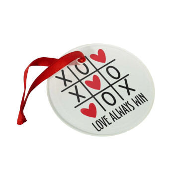 Love always win, Christmas ornament glass 9cm