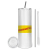 Eco friendly stainless steel tumbler 600ml, with metal straw & cleaning brush